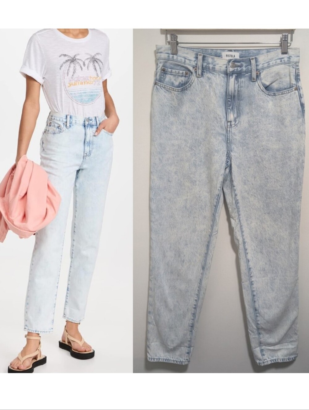 Pistola Denim | Presley High Rise Relaxed Roller Jeans In Surf Side